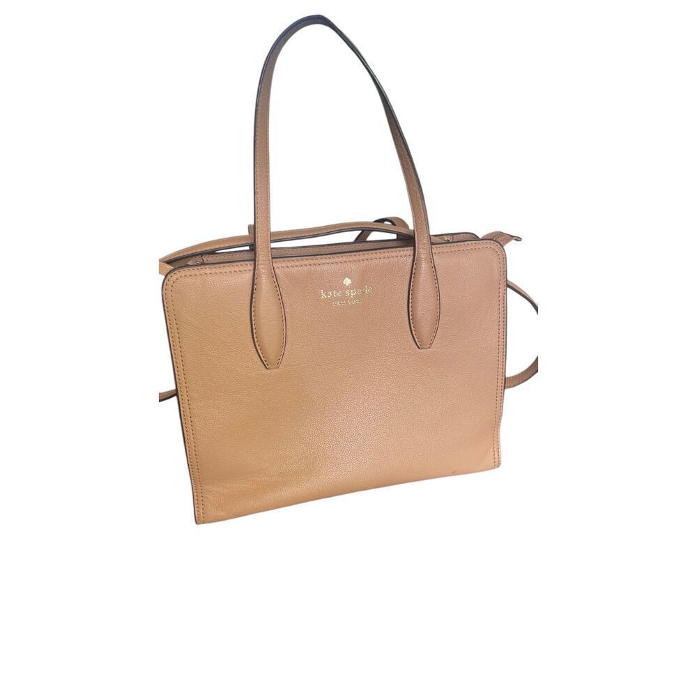 Kate Spade Pebbled Leather Rowe Medium Top Zip Satchel Warm Beige